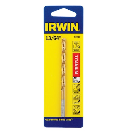Irwin Irwin 13/64 in. X 3-5/8 in. L High Speed Steel Drill Bit Straight Shank 1 pc 63913